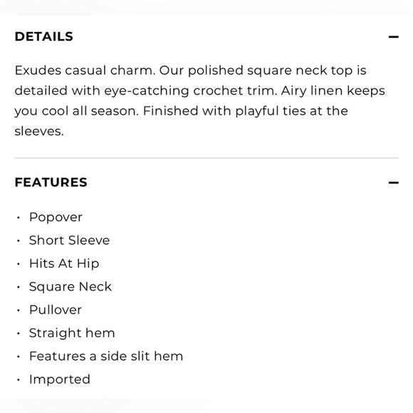 🆕 NWT Talbots Crochet Trim Linen Top Blouse Square Neck Bow Tie Sleeve Medium - Picture 4 of 16